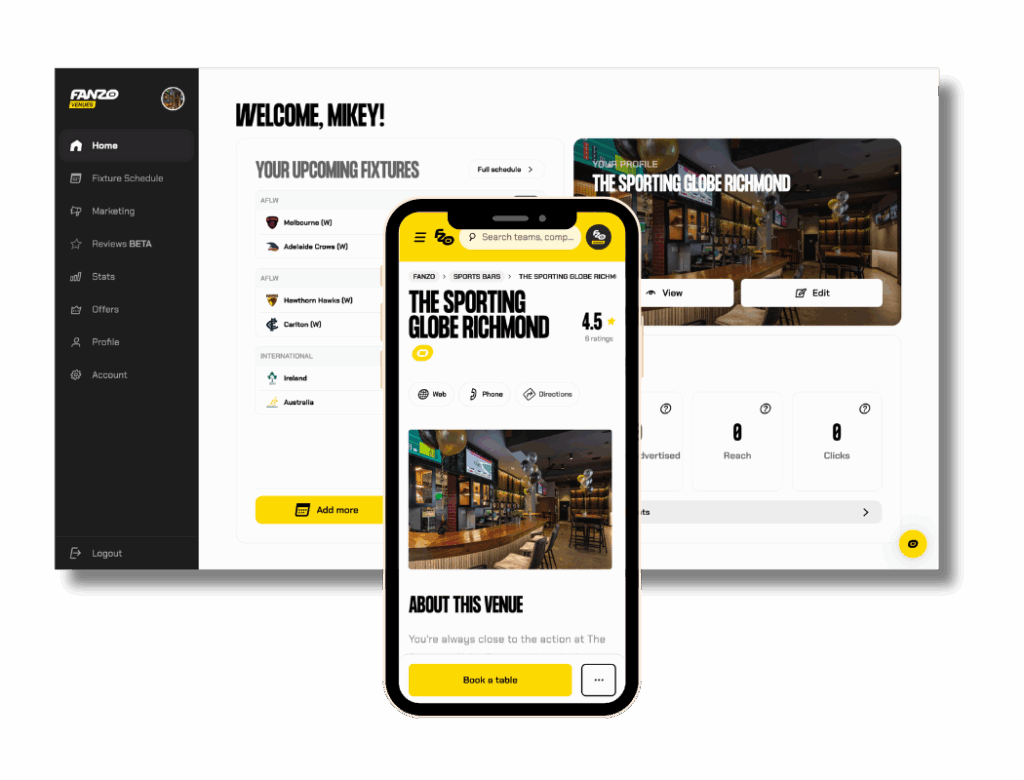 FANZO Bar View, bar finder